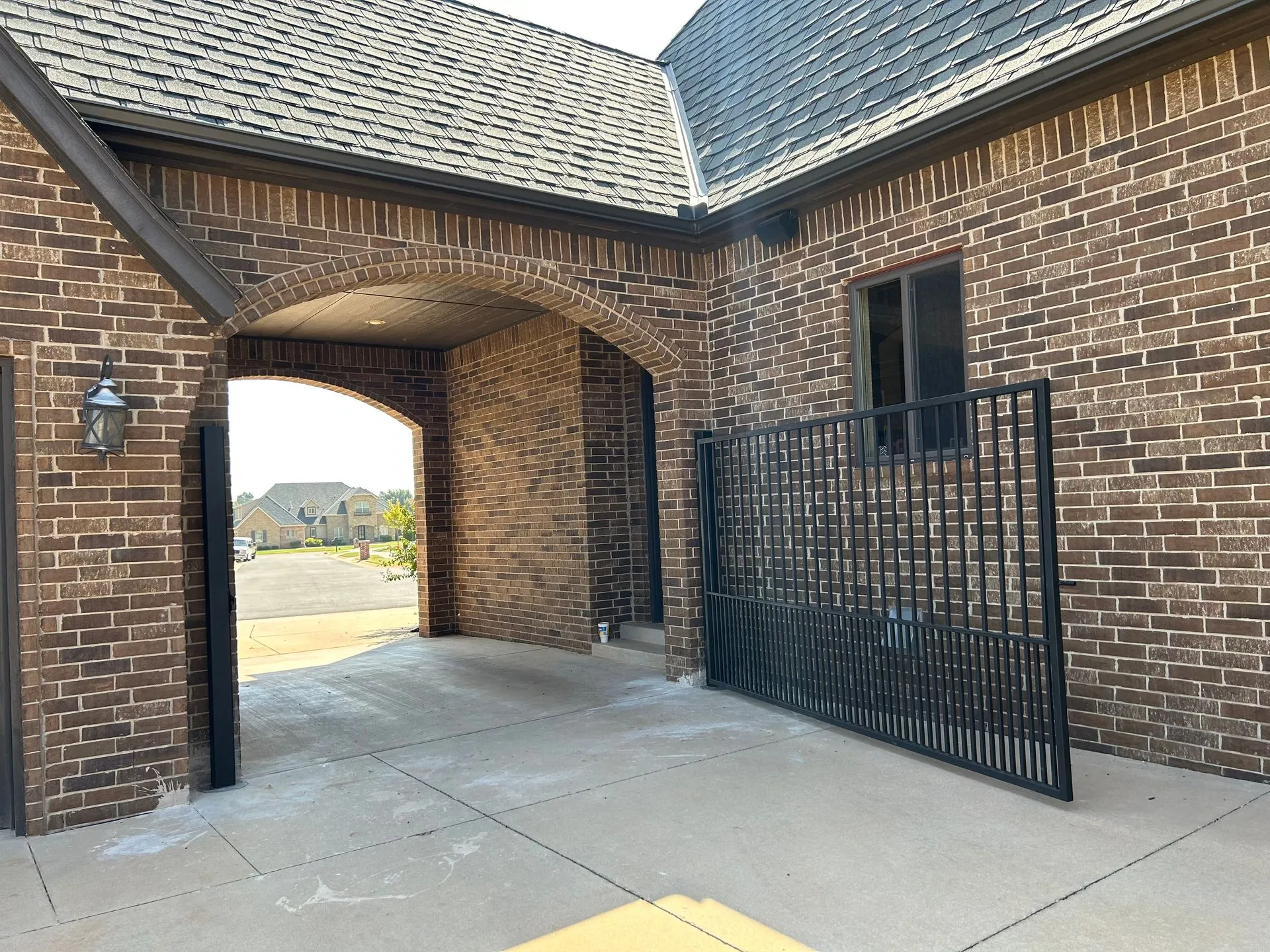 Black custom gate installed near Oklahoma City, OK